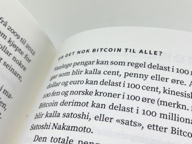 Bokside i bok om Bitcoin, nynorsk tekst