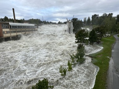 Hønefossen etter "Hans" i aug 2023